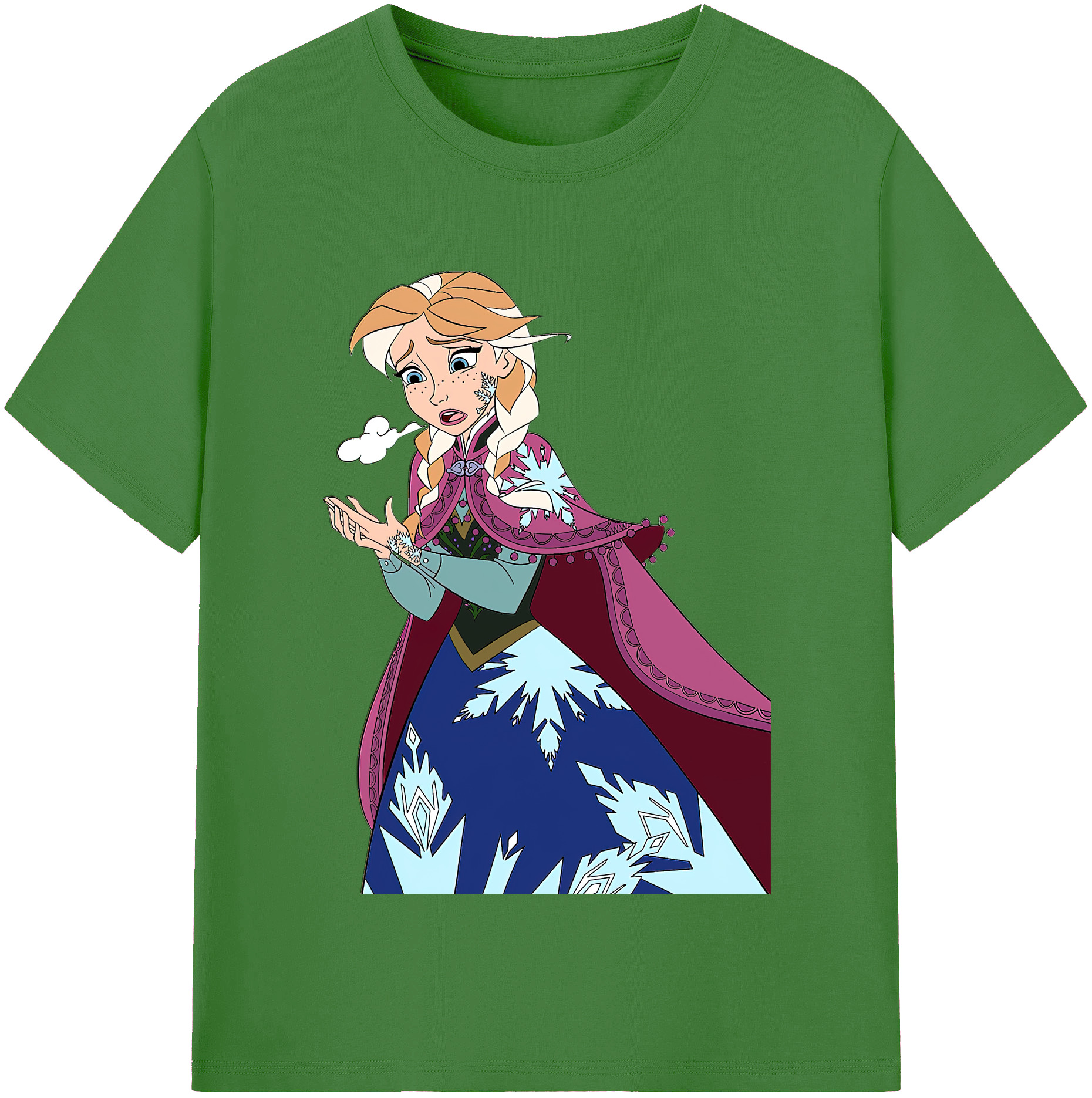 （画像用） アナと雪の女王 アンナ エルサ Frozen Anna Elsa レディースカジュアルプリントTシャツ（綿100％）